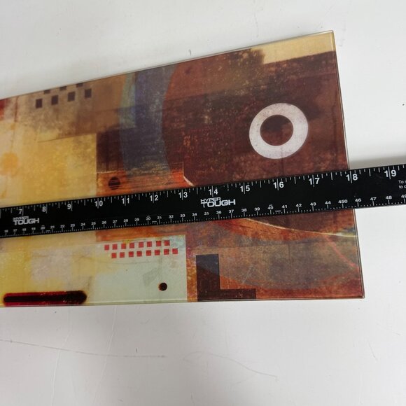 Abstract Glass Wall Art Panels Set Of 2 Artist Signed Geometric Hanging Gallery - Picture 9 of 16